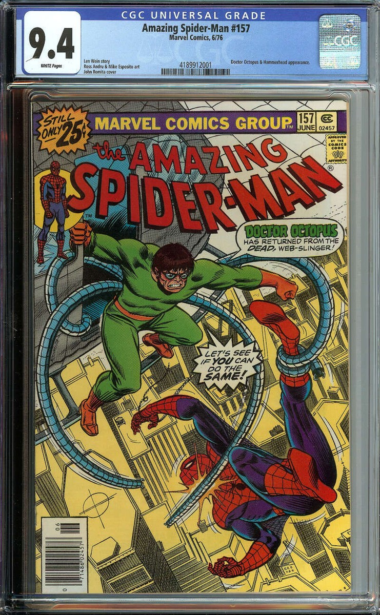 AMAZING SPIDER-MAN #157 CGC 9.4 WHITE PAGES // DOCTOR OCTOPUS
