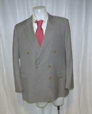 Yves Saint Laurent Rive Gauche Gray Elliptical Double Breasted Sport Coat 46L