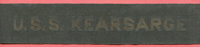 US Marine mützenband US Navy USS KEARSARGE cap tally hat ribbon ORIGINAL!
