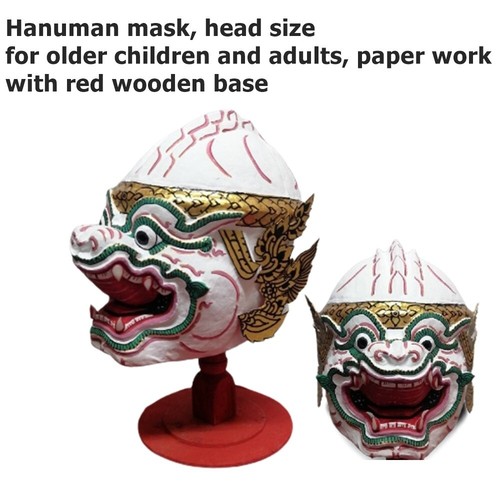 Hanuman Maske Thai Khon Tanz Handarbeit Malerei Dekoration Kunst Kultur Weisheit Gif