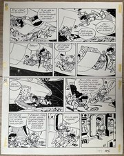 Planche Originale GOS KHENA ET LE SCRAMEUSTACHE Noté Page 8 Dim 35*44 Cm