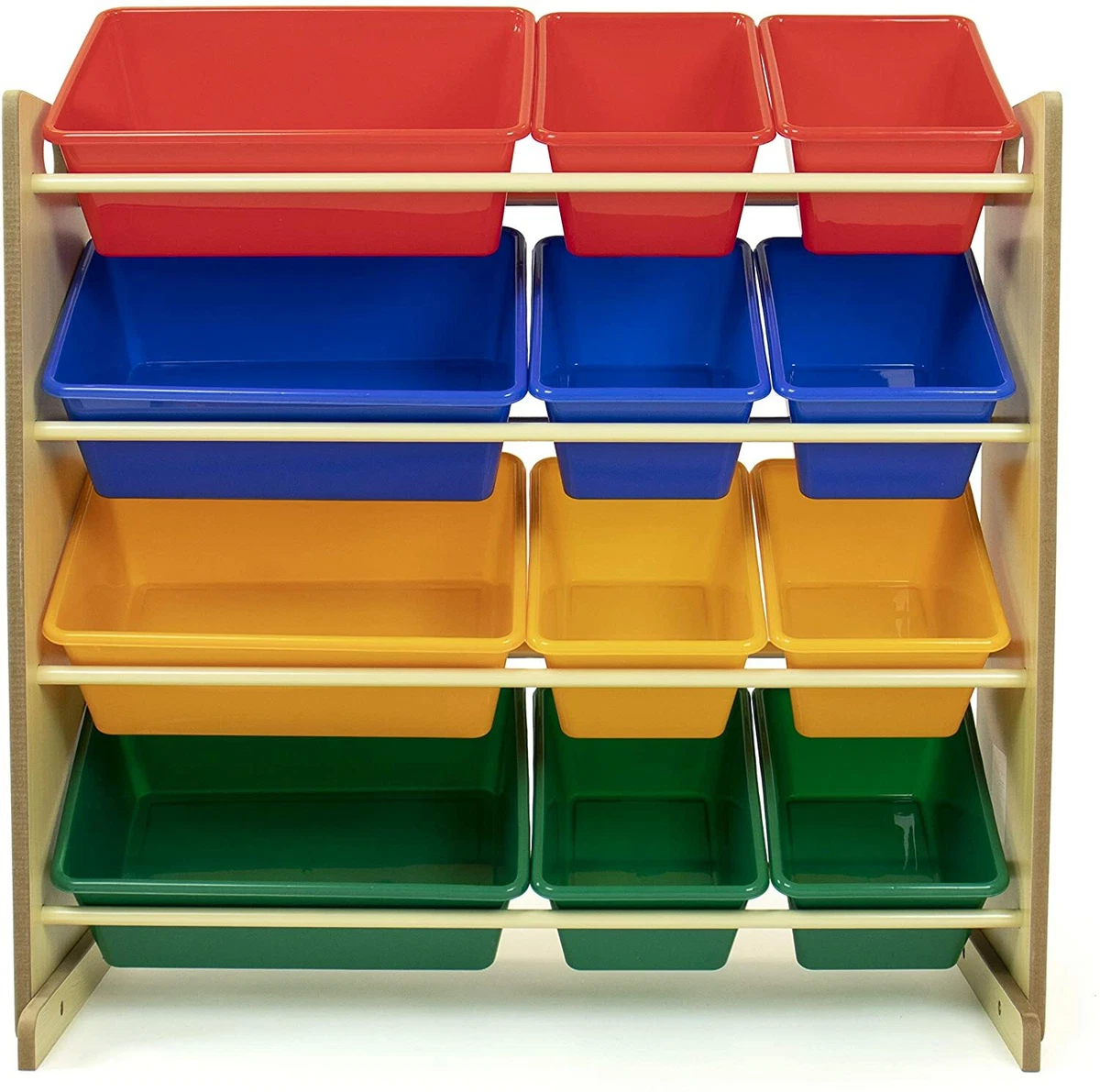 3-Tier Toy Storage Organizer for Kids with 12 Bins - Assorted