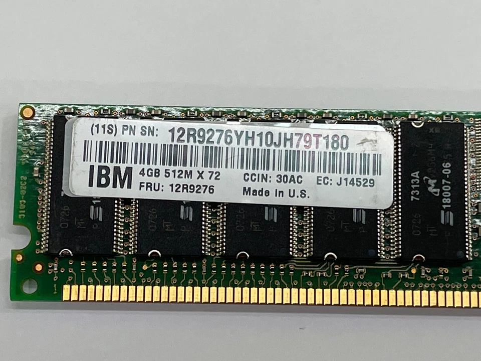 Memoria DDR 266 MHz 4 GB 208 PINES PC-2100 IBM 12R9276 512 Mx72 MT36VDDT51272MY-265A1 Foto 4 de 4