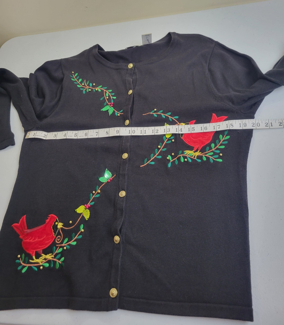 Classic Elements Black Cardinal Holly Embellished… - image 3