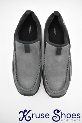 Lands’ End Grey All Weather Suede Slip On Moccasin Slate Frost, size 10.5 Land main image 4