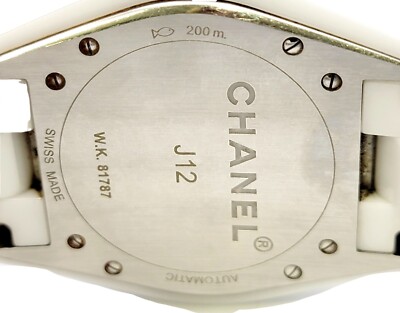Chanel Watch White Ceramic J12, Diamond Dot Hour Markers, Box and