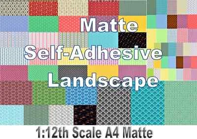 LILLIPUT WALLPAPERS AND FLOOR COVERINGS Puppenhaus selbstklebende matte Tapete Miniatur 1:12 LANDSCHAFT