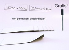 10 Magnet-Schilder 30mm x 100mm weiß non-permanent beschreibbar Qualität ''Anist