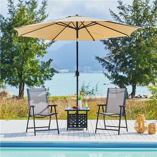 best offset patio umbrella brands Best Choice Products 10ft Solar LED Offset Hanging Outdoor Market Patio Umbrella w/ Adjustable Tilt