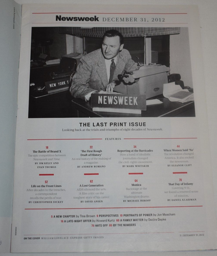 Newsweek Magazine December 31 2012 Last Print Issue - Picture 4 of 4