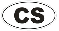CS Czechoslovakia Oval Bumper Sticker or Helmet Sticker D2047 Country Code