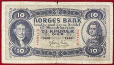 Norway 10 Kroner 1940 P-8c - VF