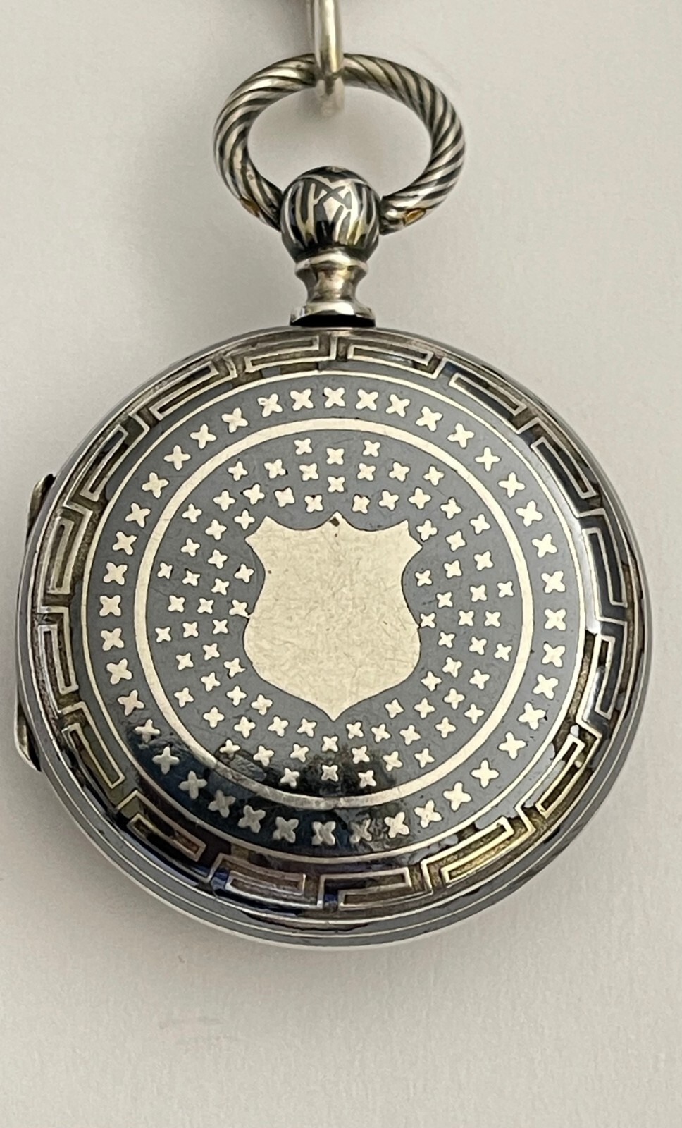 Antique Pocket Watch Solid Silver & Enamel Full S… - image 7
