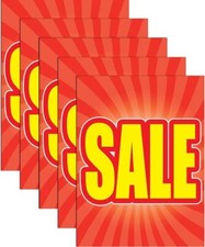 Sale Store Retail Window Display Sign 18"W x 24"H 5 Pack