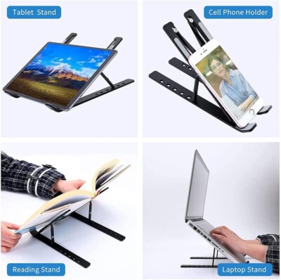Supporto Laptop Regolabile E Pieghevole - Lega Alluminio, Design Ergonomico, Portatile - Foto 11