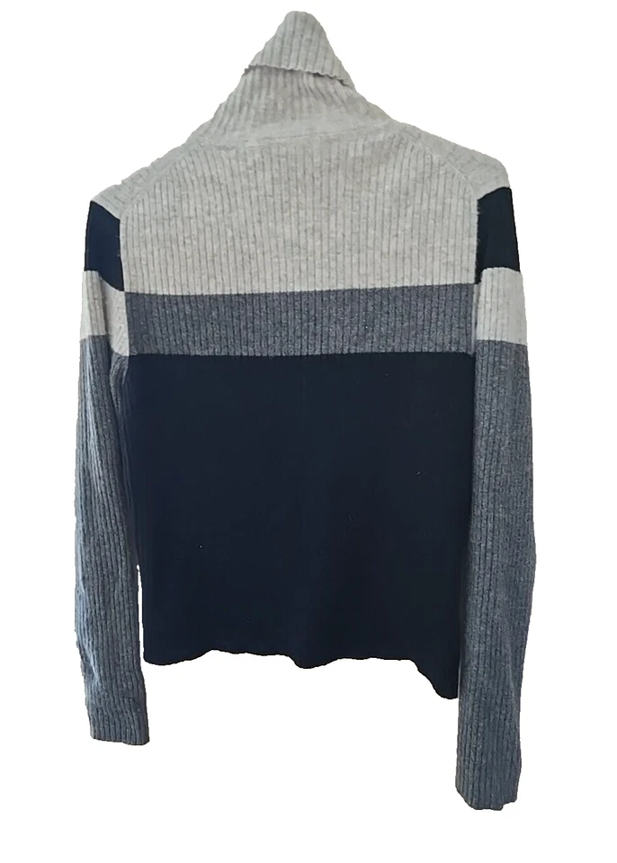 Valerie Stevens Gray Colorblock Turtleneck Ribbed Pullover Sweater Womans Sz XL - Image 2 of 4