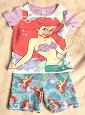Disney Store The Little Mermaid Ariel 2 Piece Pajama Set Shirt/shorts Sz 2