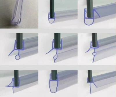 Rubber Plastic Shower Screen Seal Strip For 4-6mm Curved / Flat Glass Bath Door