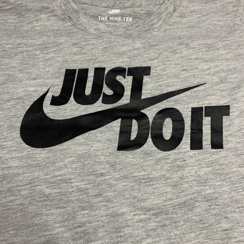 Nike Just Do It Graphic T-Shirt Gray/Black Youth Size 5 NWT Free Shipping - Picture 3 of 6