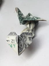  A heart and a flamingo - made from a Dollar Bill (LOVELY GIFT for your LOVERS)
