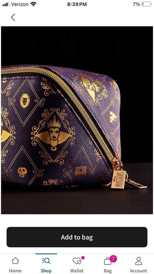 Bath & Body Works DISNEY VILLAINS EVIL QUEEN Cosmetic Bag - Image 2 of 2