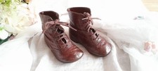 très jolies bottines chaussures anciennes pour poupée 1900  antique