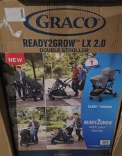 NEW Graco Ready2Grow LX 2.0 Double Stroller Features Bench Seat and Standing...