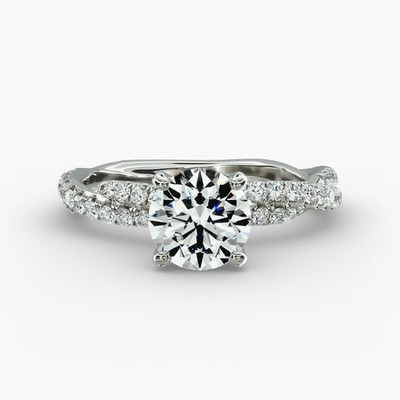 Designer Platinum Diamond Ring CVD 1.70 Carat Round E-F VVS2 Lab Grown IGI PT950