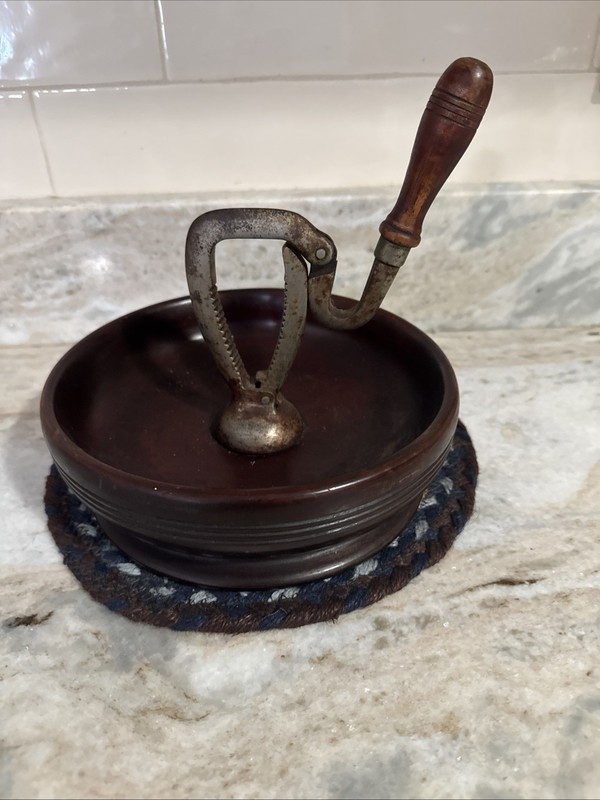 Antique Nut Cracker Bowl Wood Handle