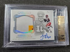 🌟 2017 Panini Flawless Platinum #4 Tyreek Hill 3-Color Patch AUTO #1/1 BGS 9.5