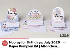 Stampin' Up Paper Pumpkin "HOORAY FOR BIRTHDAYS" July 2026 - FULL Kit