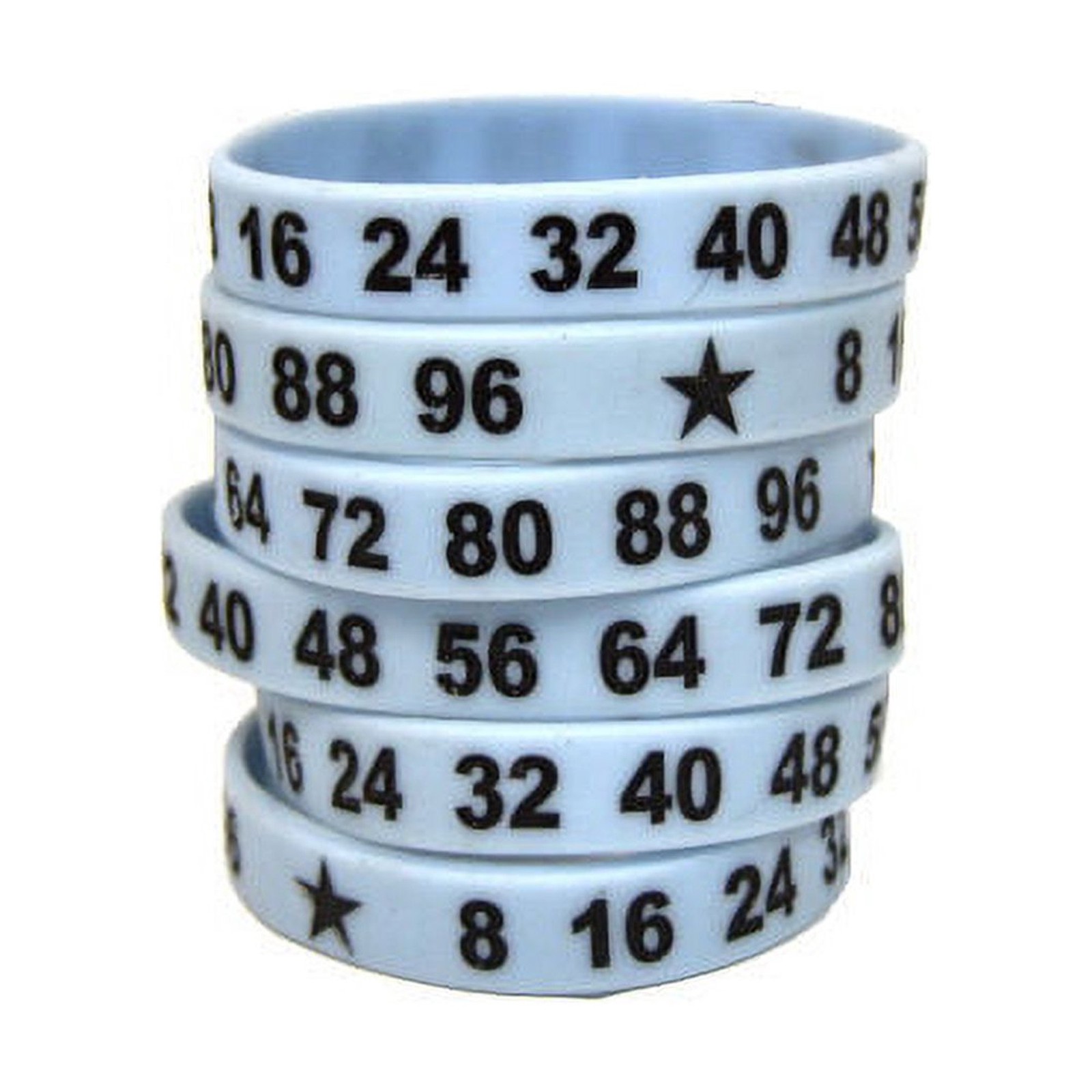 Силико браслеты с цифрами для занятий математикой в классе светло-голубые 6 шт в упаковке 2590₽