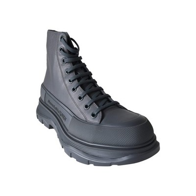 Alexander McQueen Boxer Dog Calf Boots Anthracite Dark Grey
