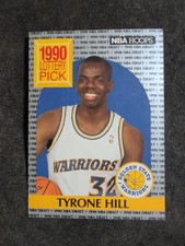 1990-91 Hoops #400 Tyrone Hill Golden State Warriors RC Basketball Card
