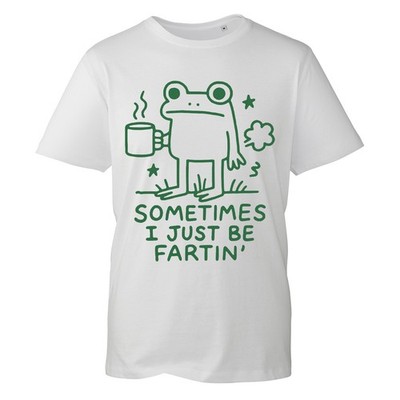 Sometimes I Just Be Fartin Frog T-Shirt Lustig Meme Grafik Tee Weiß Baumwolle XXL