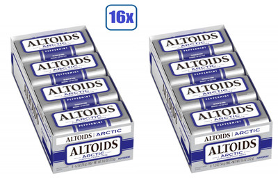 16x (2 Boxes) ALTOIDS Arctic Peppermint Breath Mints Hard Candy - 1.2oz Tins