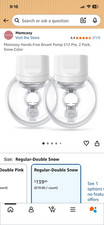 Momcozy Hands-Free Wearable Double Electric Breast Pump S12 Pro White 2 Pack