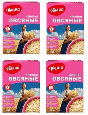 4 x Oatmeal Flakes 400g*4pc| Whole Grain Quick-Cook Oats | Овсянная каша