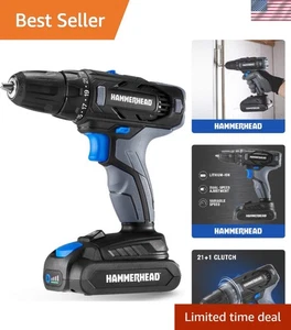 Powerful 20V Cordless Drill Driver with 1.5Ah Battery - Ergonomic & Versatile