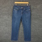 Levi's 514 Mens Jeans W32 L30 Blue Denim Mid Rise Regular Fit Straight Zip Fly