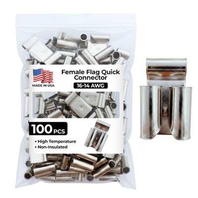 #ad #ad 100 Pcs High Temperature Non Insulated Female Flag Quick Connector 16 14 AWG ... $24.47
