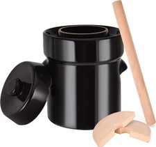 Fermentation Crock 2 Liter / 0.5 Gallon,Sauerkraut Crock with Lid,Weights&Pounde