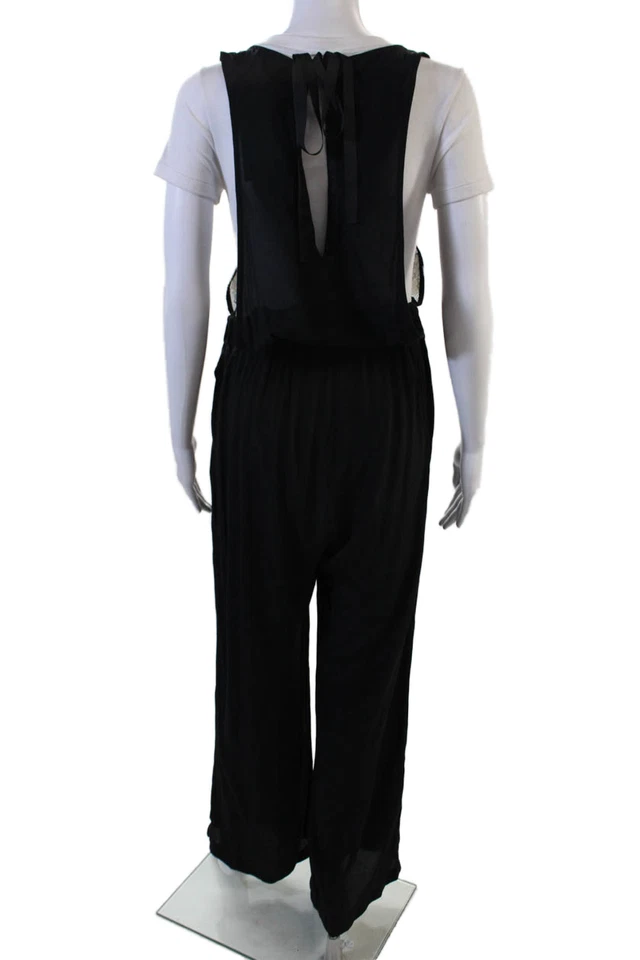 Mono sin mangas Dv Roma para mujer negro floral cuello redondo talla S Foto 3 de 4