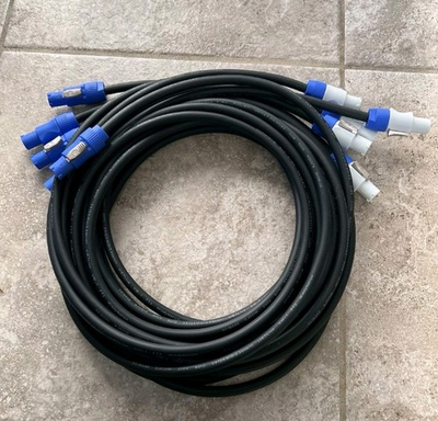#ad Lot Of 5 Powercon Grey To Blue 15 Ft Extension Adapter Cable 20A 250 Brand New $300.00