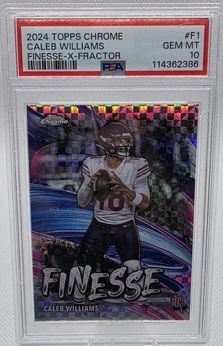 Topps 2024 Chrome Finesse Caleb Williams X-Fractor Rookie #F-1 PSA 10 Bears