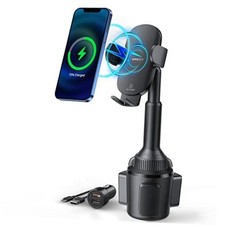 15W Qi Fast Wireless Car Charger Solid Cup Holder Phone Mount  Quick