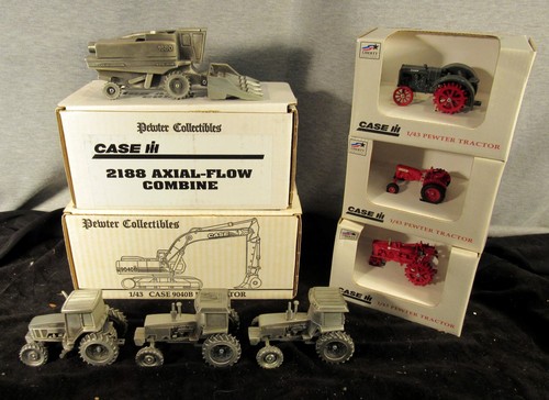 LOT 9 VINTAGE CASE JOHN DEERE DIE CAST PEWTER TRACTORS CONSRUCTION A (EZS002910)