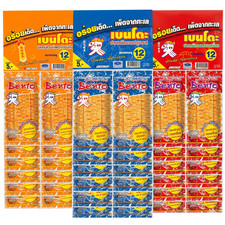 Bento Squid Snack Sweet & Spicy Flavor (12 Bags) Thai Seafood Snack Chewy Crispy