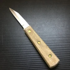 Vintage 1970s Parer Stainless Steel Paring Knife With Wood Handle Made in Japan