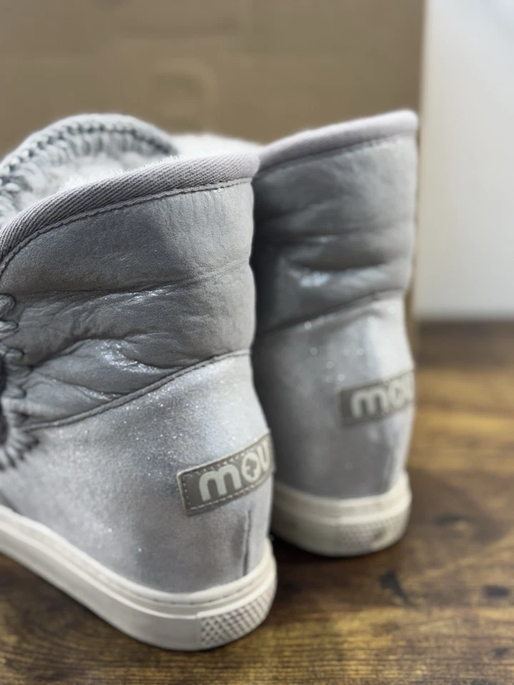 Mou Inner Wedge Sneaker    Casual Mou Woman Boot  Pelle Argento 40 - Immagine 3 di 4
